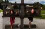 (c) Copyright - Raphael Kessler 2013 - USA - Colonial Williamsburg - Melanie & I in the stocks