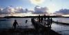 (c) Copyright - Raphael Kessler 2011 - Tonga - Vava'u - Boys diving from the pier at sunset