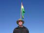 (c) Copyright - Raphael Kessler 2011 - Bolivia - Salar de Uyuni - Flag coming out my head